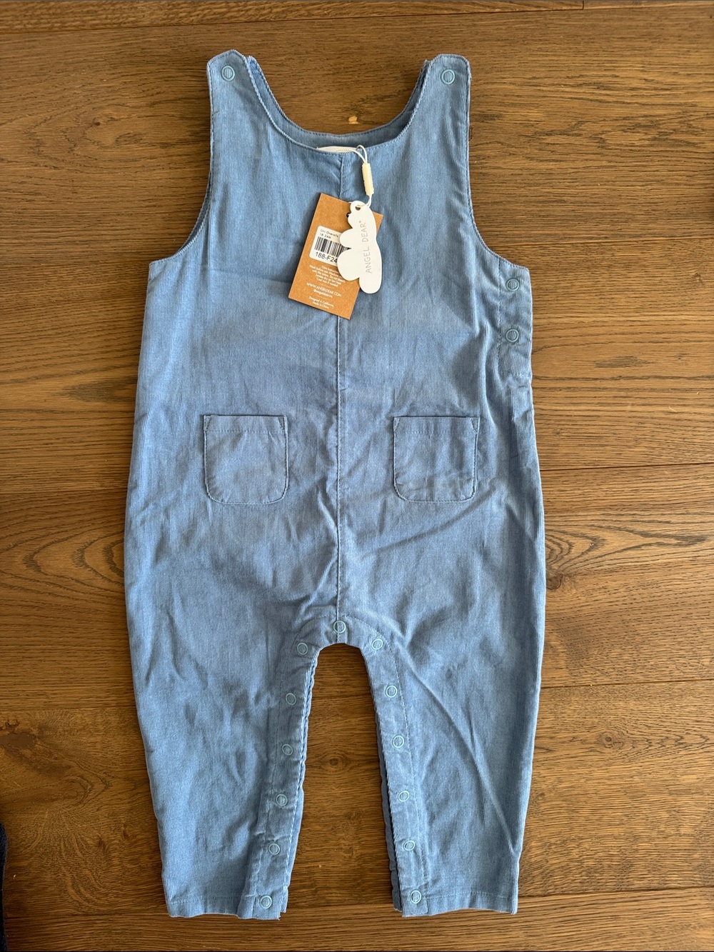 Angel Dear Light Blue Baby Overalls Romper